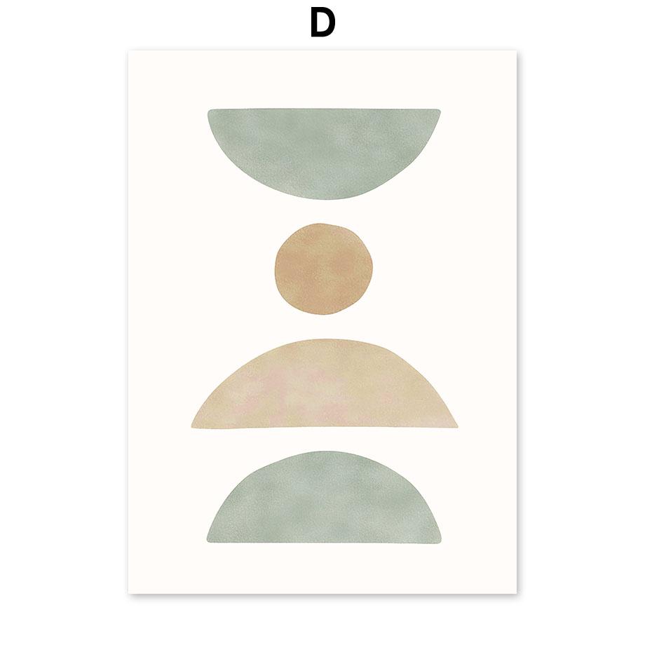 Abstract Mountain Leaf Sun Rainbow Geometry Landscape Posters And Prints Wall Art Canvas Painting Pictures For Living Room Decor