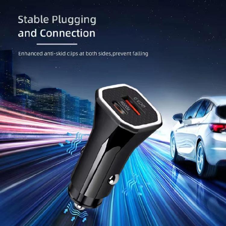 Portable 38W Double  USB Car Chargers Plastic Vehicle Chargers Simple Operate for Safe & Efficient Multiple Device Charg
