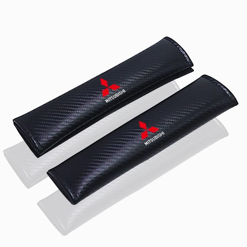 

2Pcs For Mitsubishi Ralliart Lancer Outlander Pajero L200 ASX Carbon Fiber Protection Cover auto Shoulder Cover car Accessories чорний
