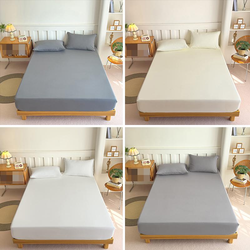 Hochwertiges Baumwoll-Spannbettlaken mit Gummibändern Matratzenbezug für Queen King Size Bett Kein Kissenbezug Enthalten 140/160/200cm