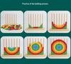 Rainbow Stackable Wooden Geometric Shapes - Baby Educational Toy Rings