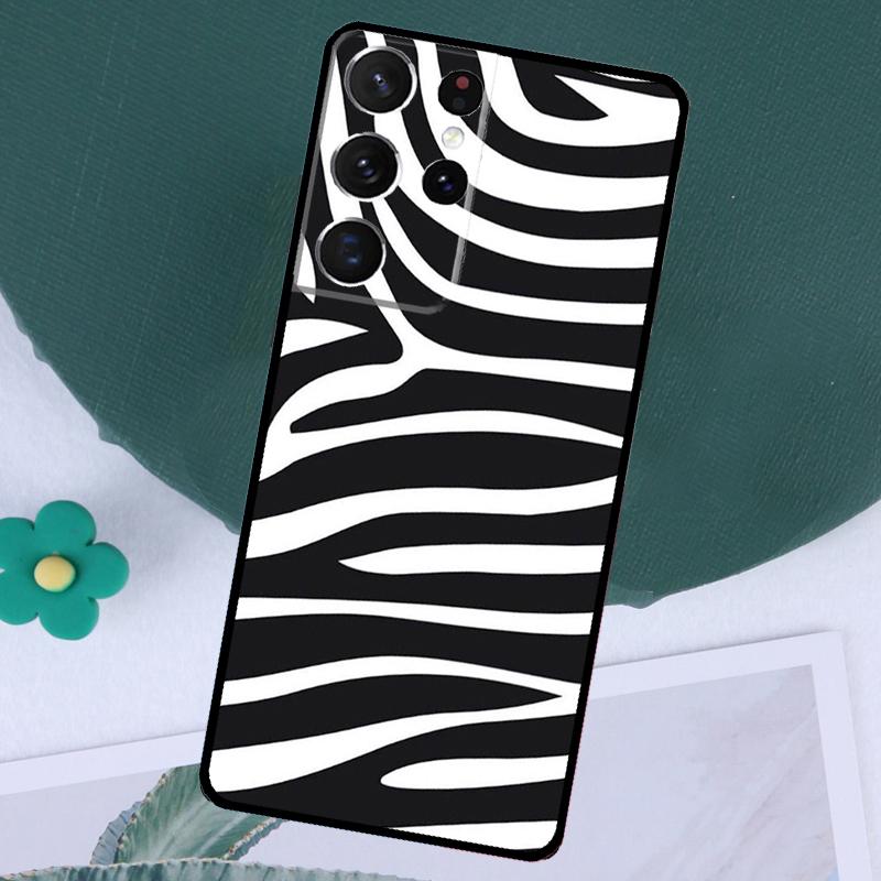 Zebra Print Pattern Funda For Samsung Galaxy S23 S24 Ultra S8 S9 S10 S22 Plus S20 S21 FE Note 10 20 Ultra Case