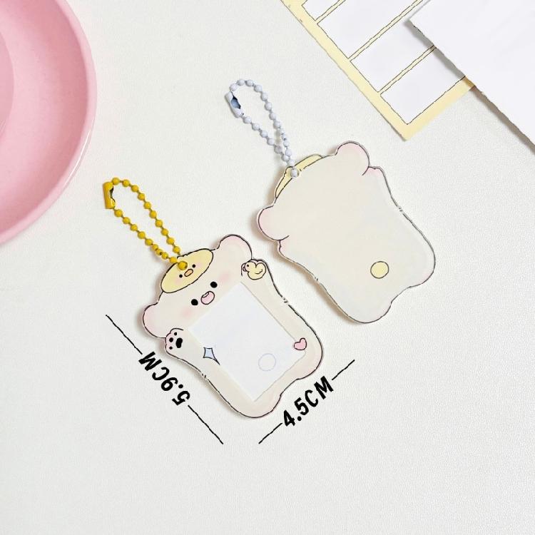 Lovely Cartoon Photocard Holder with Keychain,Cartoon Animal Photo Card Sleeve ID Bank Credit Card Holder Protector