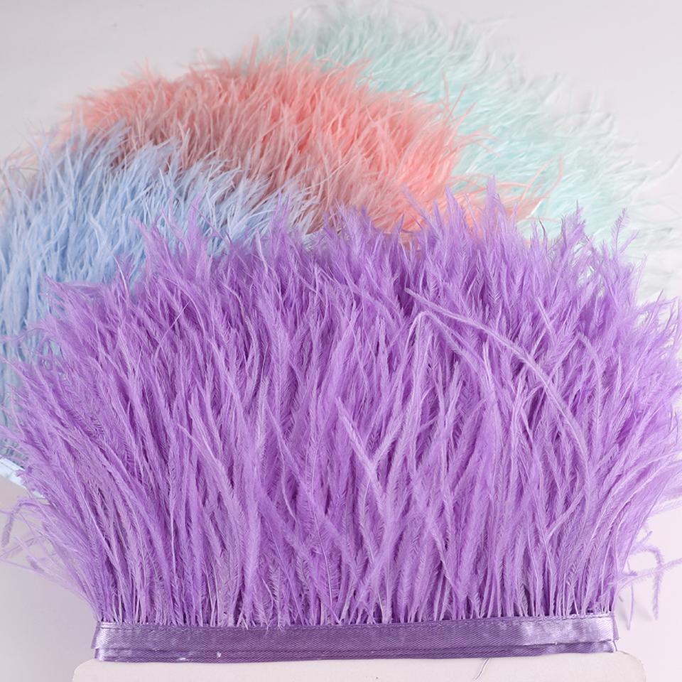10Meters Ostrich Feathers Fringe Trim For Needlework And Handicrafts Feather Dress Accessories Plumes Fringes For Clothes