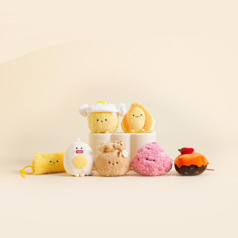 Cartoon Hotpot Food Plush Keychain Kawaii Bag Pendant Button Mushroom Crab Claw Hanging Ornament Food-Themed Toy Accessory Gift