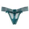 Japanese Pure Desire Tulle Splicing Panties Girl Hollow Stripes Sweet Bow Perspective Mesh Sexy Thong