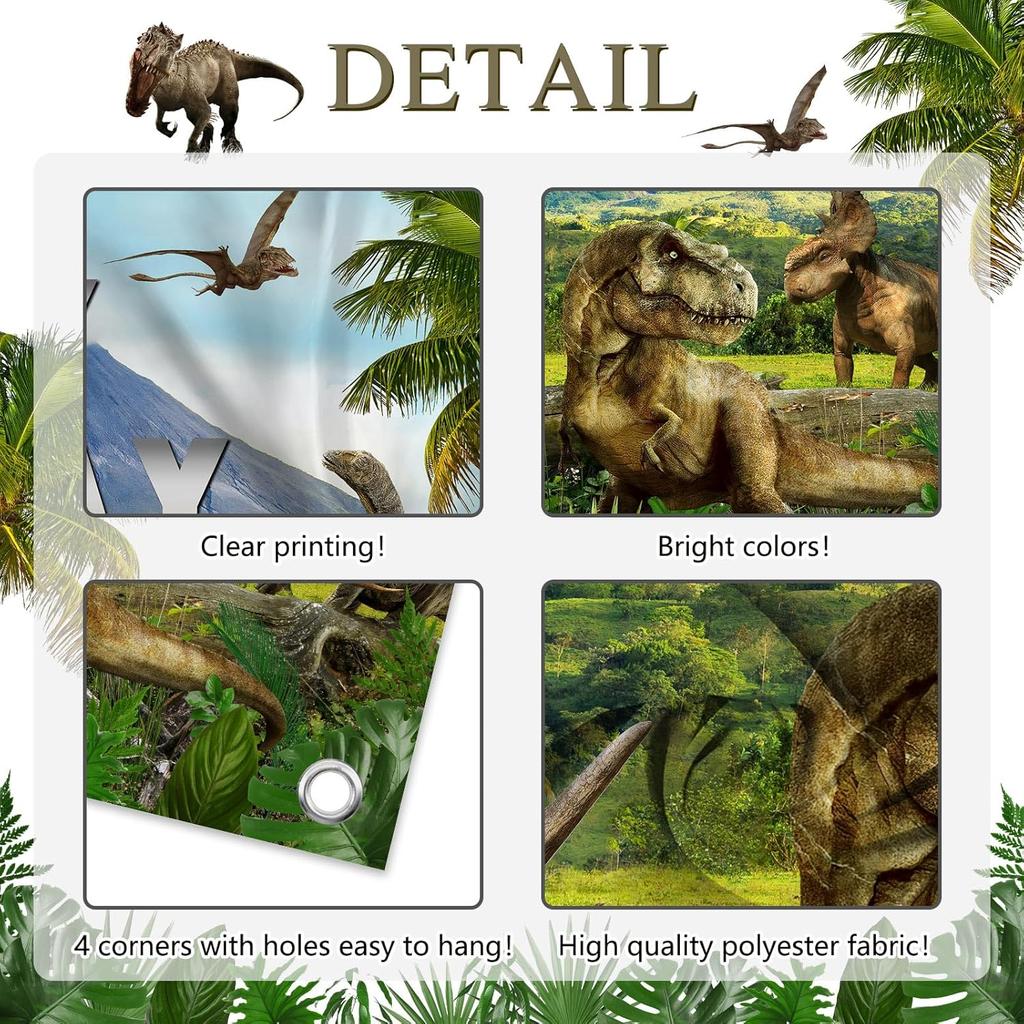 Avezano Dinosaur Happy Birthday Banner Dinosaur Happy Birthday Party Decorations Backdrop for Boy Jurassic Jungle Dino Theme Party Banner Photo Prop