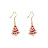 Luxurious European-American Christmas Tree Earrings with Inlaid Diamonds - Sweet, Versatile Design