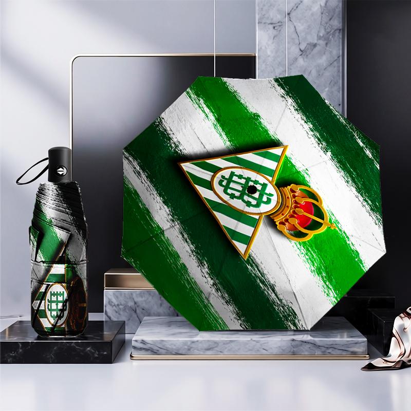 Football Betis Crest Lightning Umbrella 8-Frame for Travel, Camping, Casual Lightweight Portable Umbrella, Essential for Every Family Holidays Gift