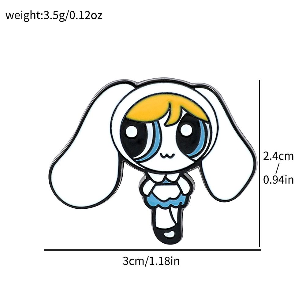 

The Powerpuff Girls Enamel Pins Kawaii Blossom Buttercup Bubbles Lapel Badges for Clothes Bag Accessories Metal Brooches Gifts