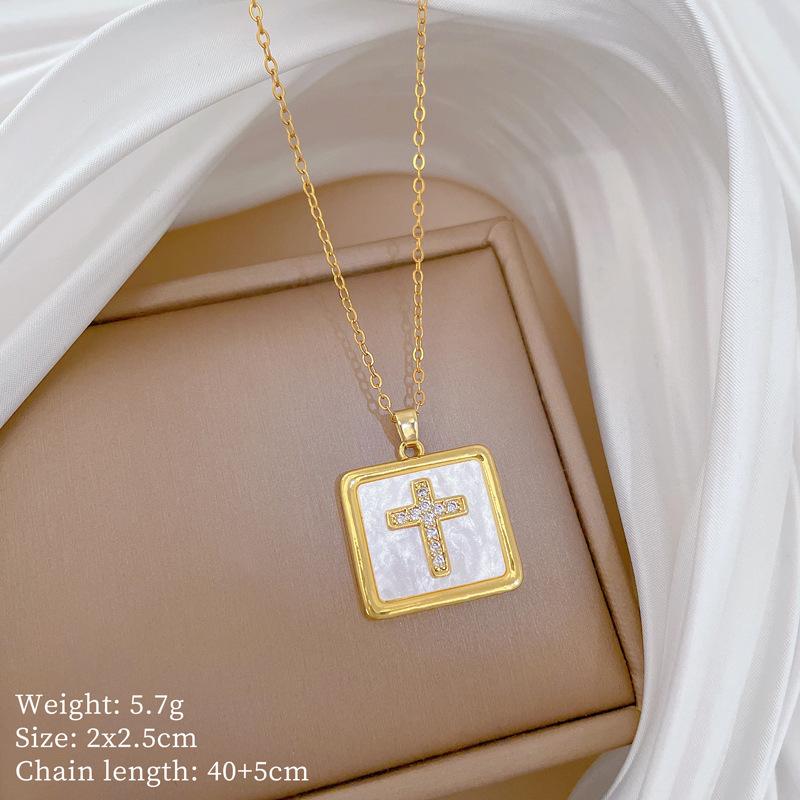 Copper Micro-Inlaid Love Fashion Light Luxury Temperament Gorgeous Full Diamond Necklace Female Versatile Collarbone Chain Titanium Steel