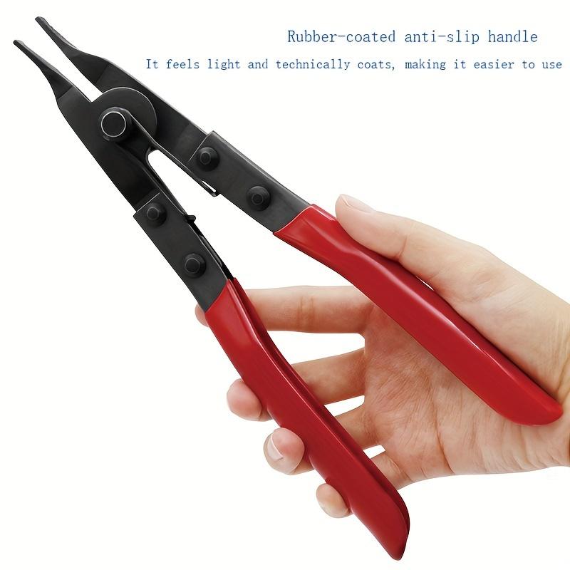 1pc Flat Steel Ring Circlip Pliers With Non-Slip Grip For Automotive And Automatic Transmission Repair, Metal Construction, Easy Circlip Disassembly