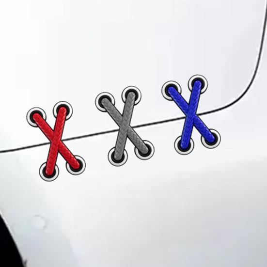 3D Realistic Shoelace Car Sticker Waterproof Sunproof Decals with Strong Adhesive for Scratch Cover for Cars Motorcycles