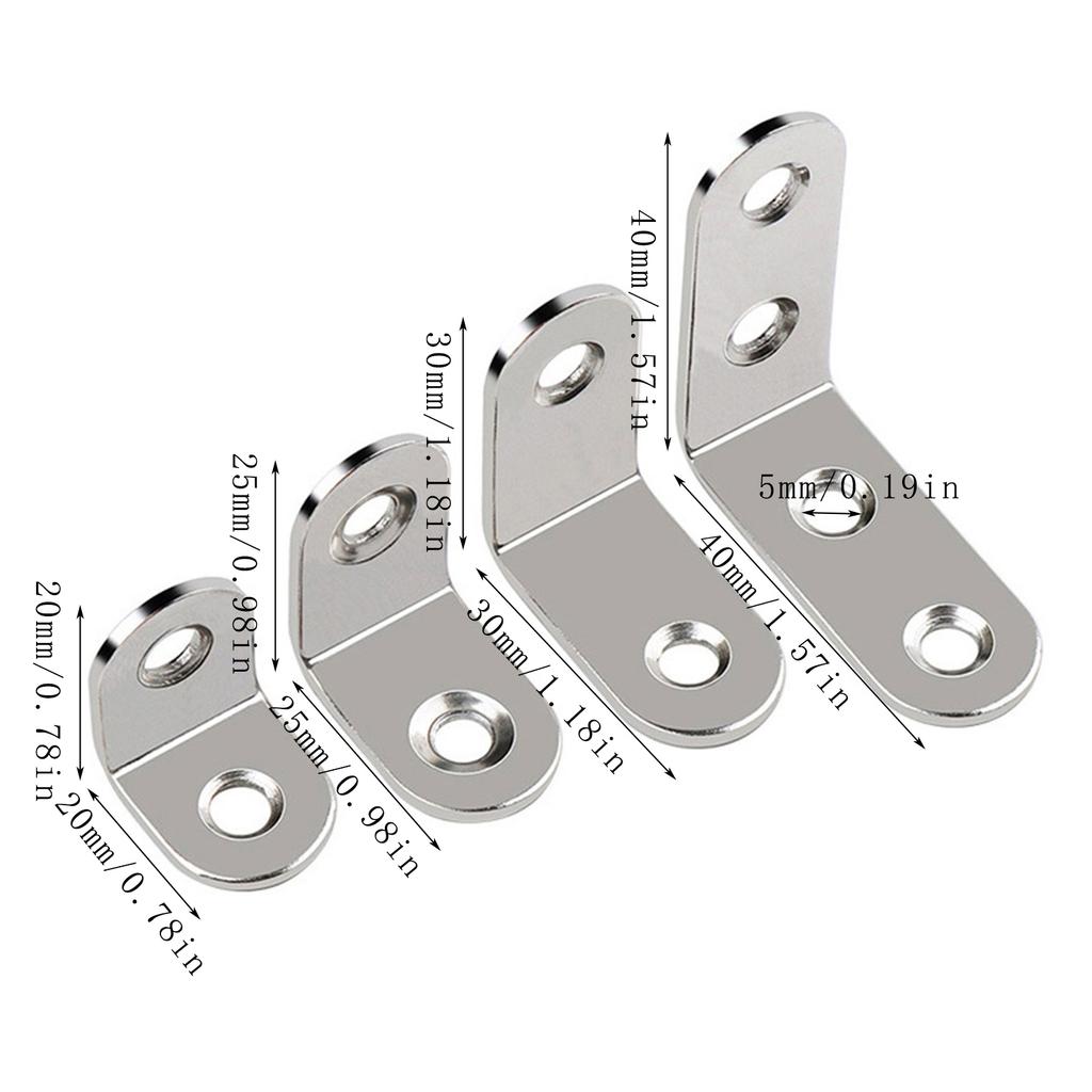 Upgrades Stainless Steel L Brackets Set Corner Braces with Screws Furniture Fixation Brackets Set for Furniture Assembly