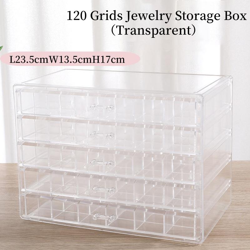 Jewelry Box Organizer Jewelry Cases for Women Girls Plastic Storgae Container with Grids for Earring, Ring, Necklace, Bracelets