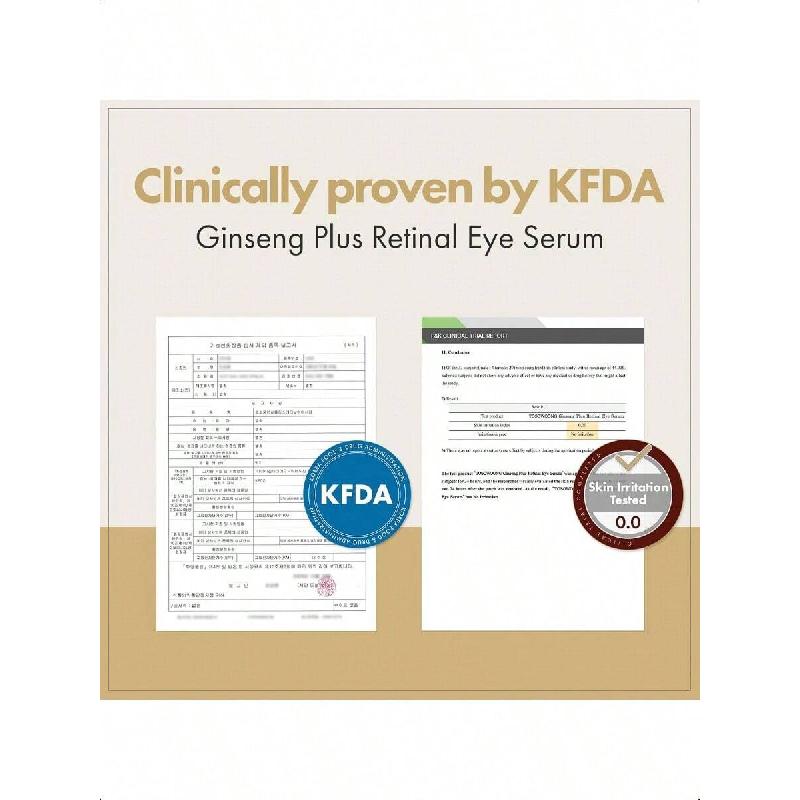 Tosowoong Ginseng Plus Retinal Eye Serum 30ml | Potent Blend Of Retinal, Niacinamide & Bakuchiol, Targets Puffy Eye Bags, Fine Lines