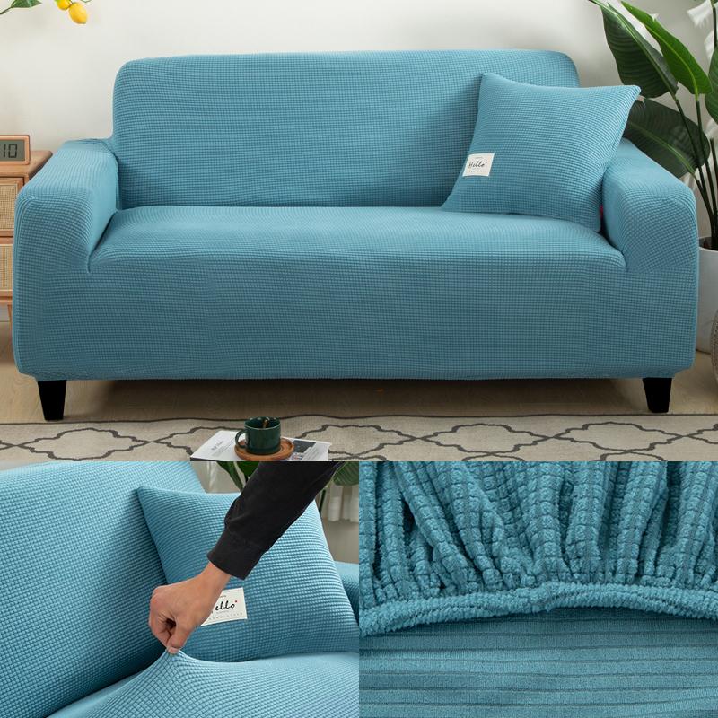 Jacquard Stretch Thick Slipcovers Polar Fleece  Elastic Sofa Covers for Living Room Armchair Cover 1/2/3/4 Seater L Shape Covers