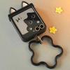 For Samsung Galaxy Z Flip 7 Zflip6 Zflip5 Phone Case Cute 3d Cat Ear Black Hard PC Cover Screen Protector Silicone Handheld