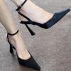 Kadın Yüksek Topuklu Yaz Yeni Moda Sivri Burunlu Topuklu Ayakkabılar Kadın Stiletto Slingback Sığ Düğünler Gelin Ayakkabıları Zapatos Mujer