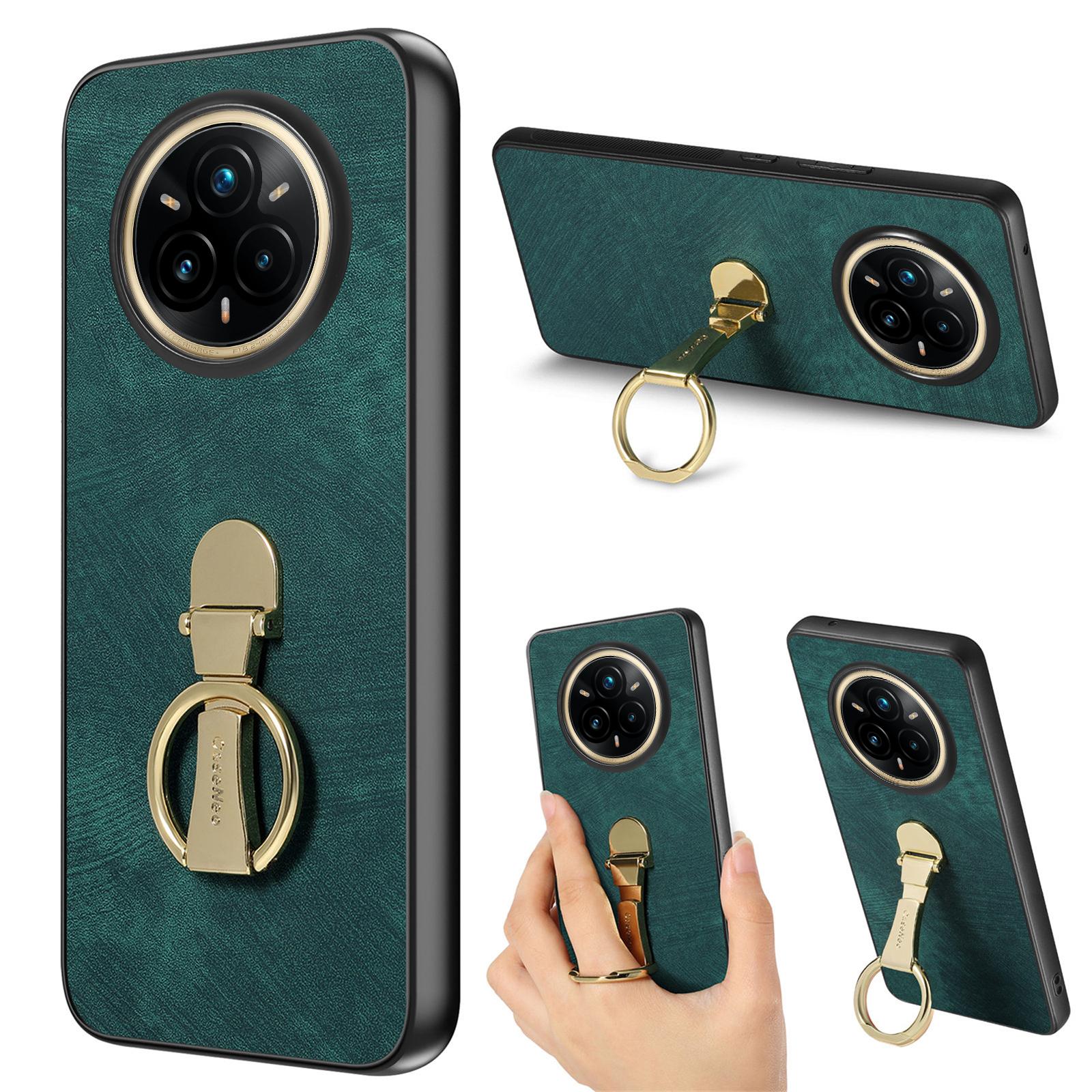 

For Realme 14 Pro 5G Case CASENEO D22 Folding Kickstand Retro Leather Back Phone Cover Green