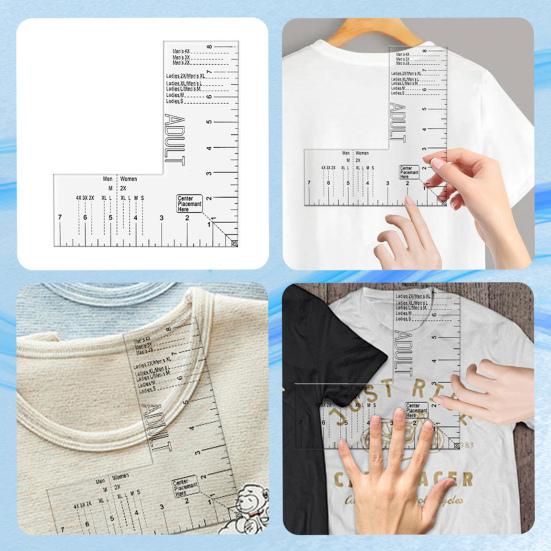 T-shirt Chest Logo Guide Ruler Left Chest Logo Placement Tool Clear Acrylic Sewing Ruler Embroidery Placement Guide