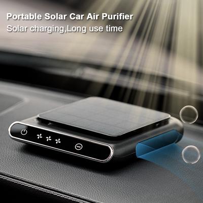 Solar PM2.5 HEPA Filter 1200mAh Negative Ion Deodorant USB Rechargeable Smoke Remover Smart ON/OFF Portable Wireless Air Ionizer