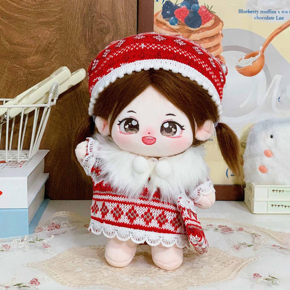 20CM Cotton Doll Rompers Cartoon Plush Doll Replacement Outfit Dress Playing House Accessories Mini Clothes
