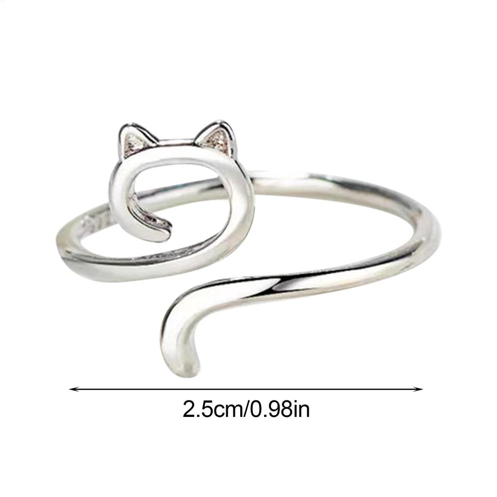 2026 New Cats Animals Open Ring Cat Adjustable Rings Zinc Alloy Crochet Craft Tool for Women Crochet Tension