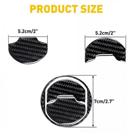 Carbon Fiber Interior Air Vent Outlet Cover Trim Fits For Ford Mustang 2015-
