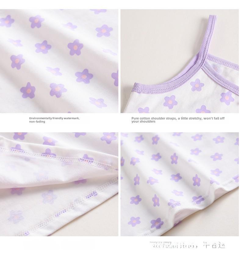 Girls' Cotton Summer Vest - Soft Korean Sling for Children