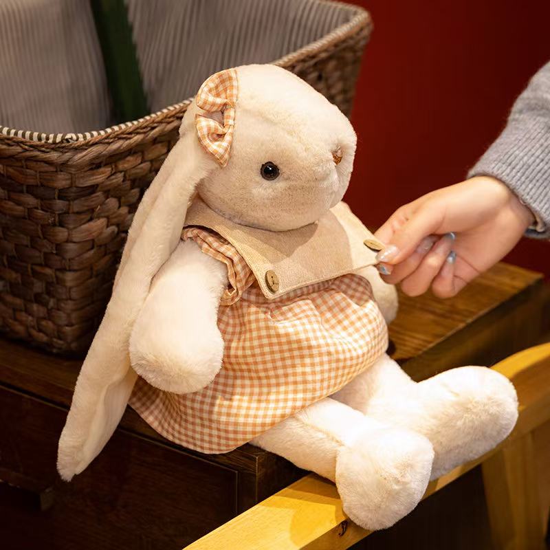 30cm Simuliertes Langohr-Kaninchen Plüschtier, Figurpuppe, Cartoon Anime Niedliches Kissen, Geburtstagsgeschenkpuppe für Kinder