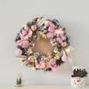 Christmas Wreath Decor Bar Mall Window Door Wall LED Lighted PVC Floral Garland Holiday Party Decoration