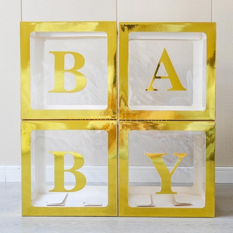 Set of 4 Baby Boxes with Letters for Wedding Baby Shower Birthday Party Decor top sale