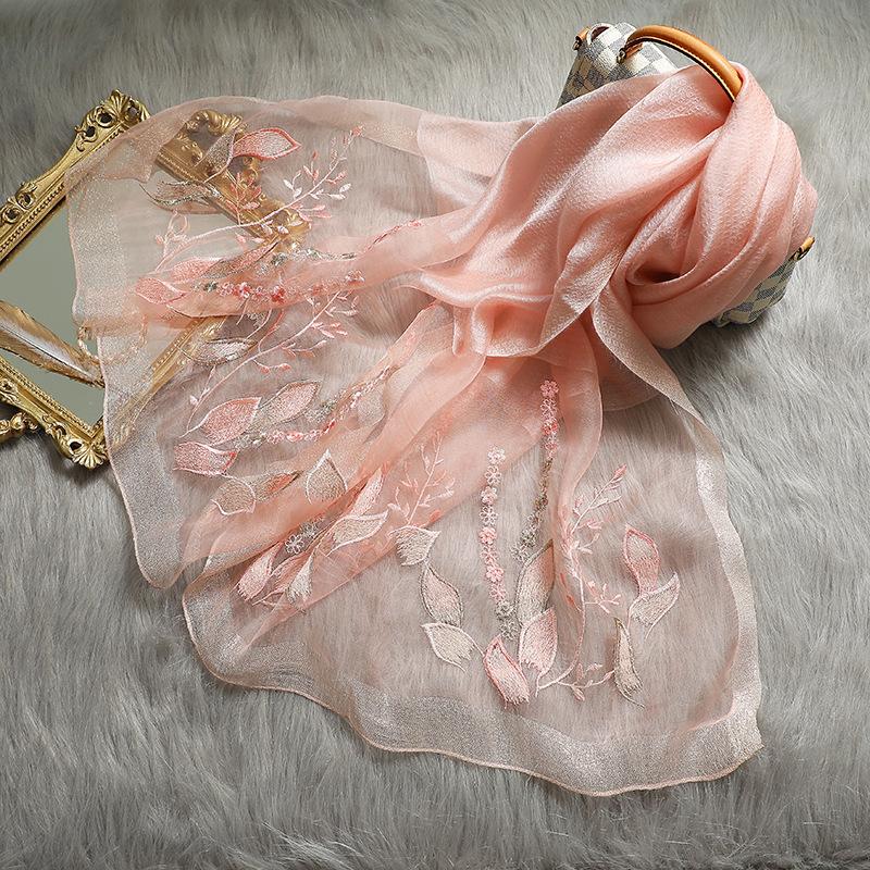 Fashion  Silk Wool Scarf  Embroidered Women Shawls And Wraps Lady Travel Pashmina High Quality Winter Neck Scarves Hijab