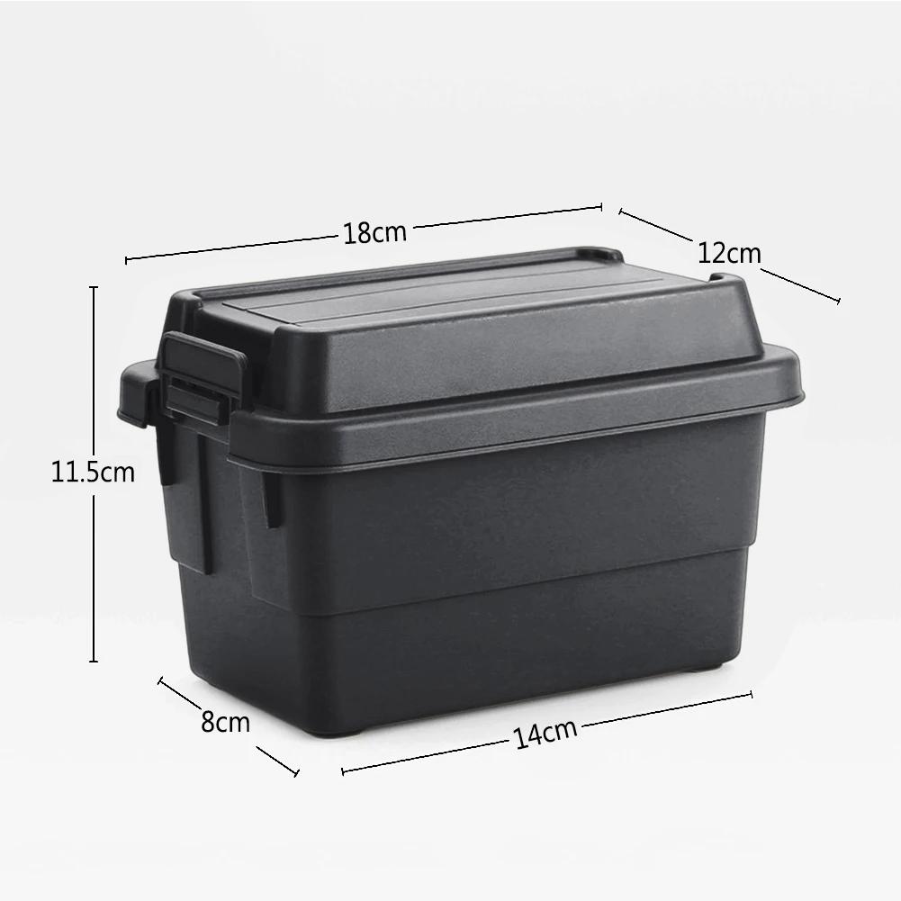 

1.1L Camping Storage Box Secure Buckle Non-slip Bottom Large Capacity Dust-proof Moisture-proof Storage Container Spice Jars Org чорний