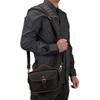 Men'S Shoulder Bag Retro Mad Horse Leather Small Men'S Bag Trendy Genuine Leather Mail Carrier Square Bag Handbag