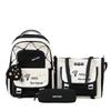 Three-Piece Backpack Set Color Block Student Schoolbag Girl Large Capacity Backpack