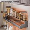 No-Drill Wall-Mounted Kitchen Organizer Rack