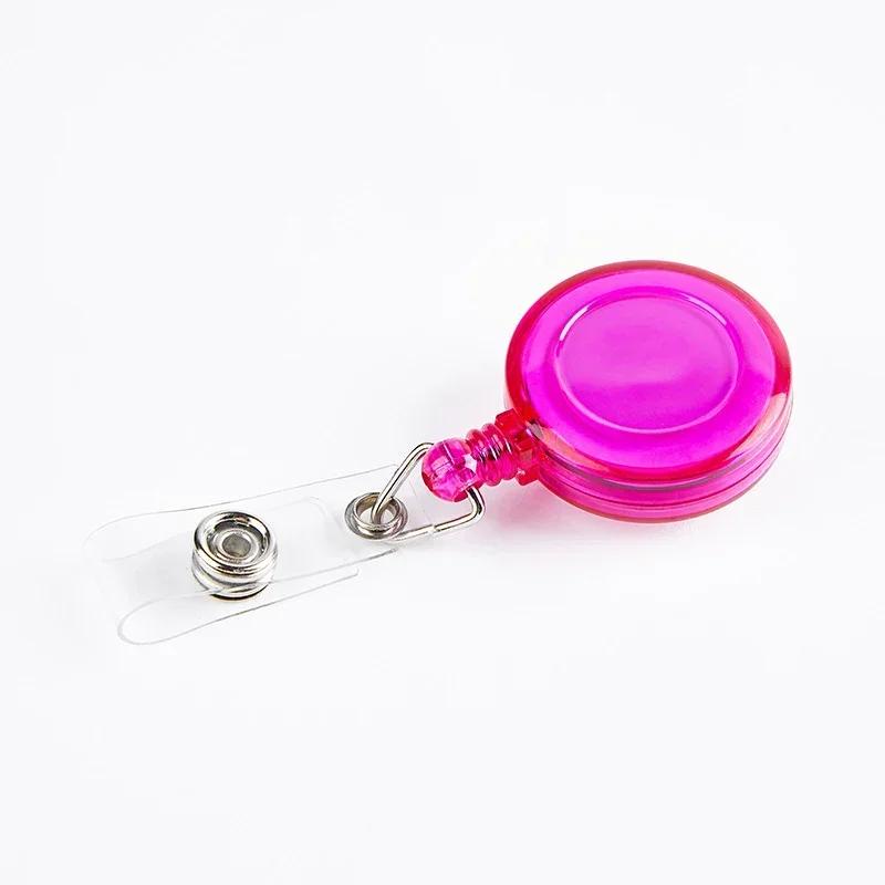 Fashion Metal Card Cover Case Bank Business Work Card Holder with ABS Retractable Badge Reel Lanyard Credit ID Card Badge Bag