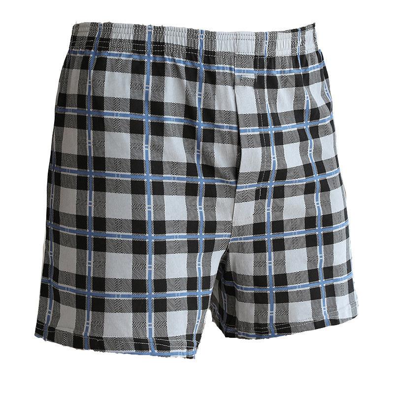 Fashion Men Underwear Cotton Loose Plaid Wide Underpants Cozy Breathable Shorts Boxers