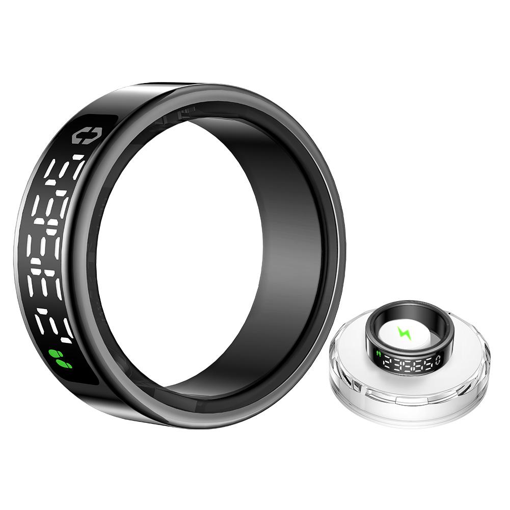 Smart Ring with Heart Rate Blood Oxygen Sleep Monitoring Fitness Tracker Ring with Display Screen Health Monitor for Women&Men