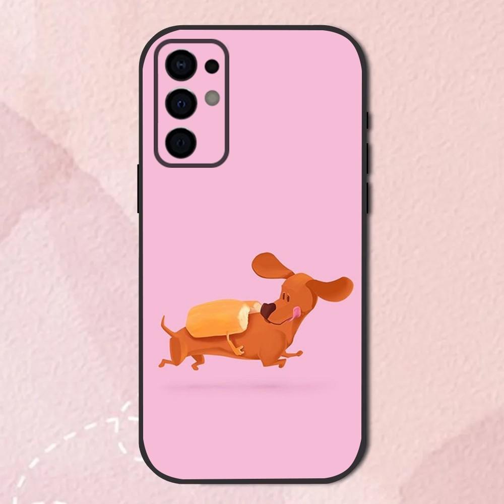 Funny Dachshund Dog Pet Phone Case For Samsung S24,S21,S22,S23,S30,Ultra,S20,Plus,Fe,Lite,Note,10,9,5G Black Soft Shell