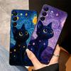 Rotating Starry Sky Cat Phone Cover Case for Samsung Galaxy A55 A37 A73 A51 A52 A36 A05 A23 A53 A17 A57 A15 A06 A25 A16 A50 A12