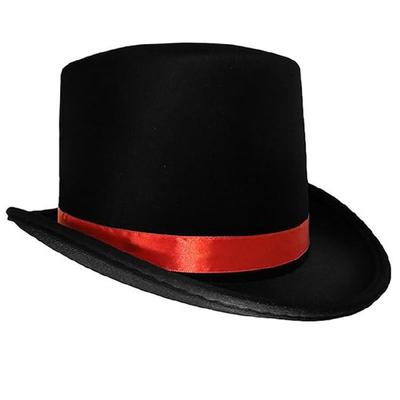 Trendsetting Flat Brimmed Hat with Ribbon for Halloween Stovepipe Hat