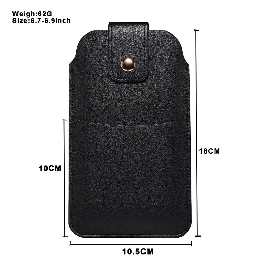 Slim Outdoor Leather Fanny Pack with Card Slots & Magnetic Buckle Phone Case