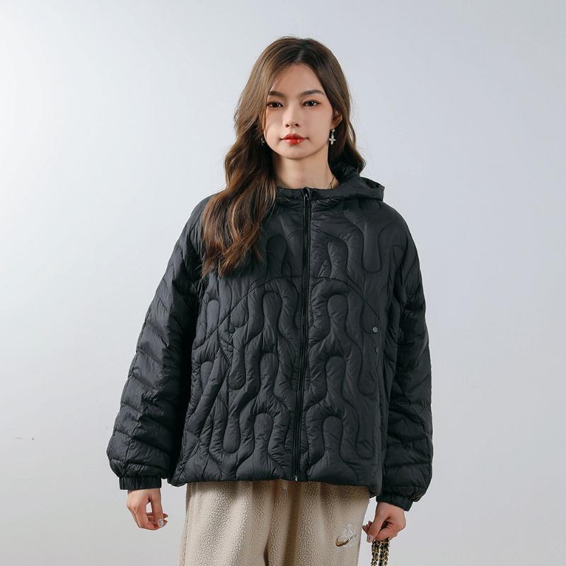 Feather 90 White Duck Down New National Standard Down Jacket Women's Hooded Hooded Fashion Skinny Short Jacket