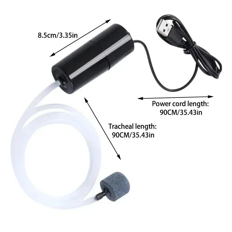 USB Mini Aquarium Air Pump Aerator, Silent High Output Oxygen Pump for Fish Tank, Waterproof Shell, Portable for Outdoor Fishing
