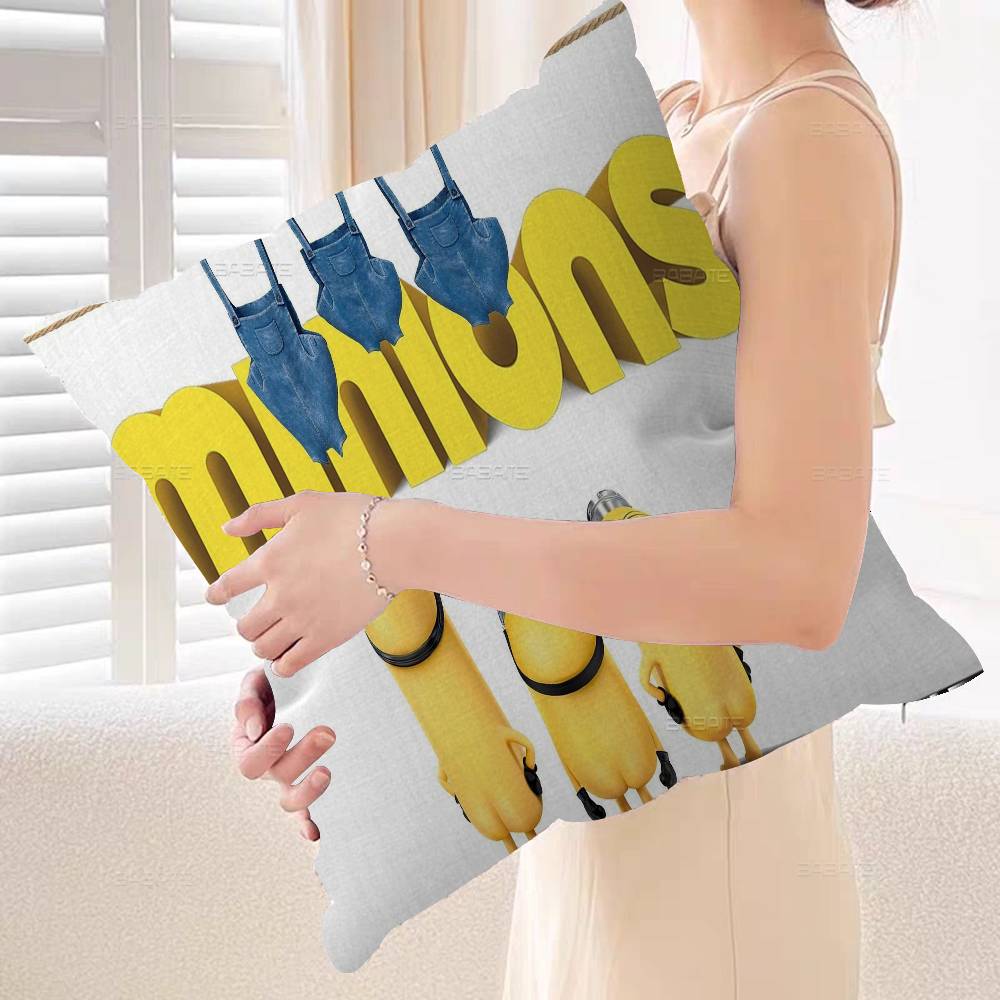 Cartoon-Cute-M-Minions Pillow Cushion Cover Pillowcase Living Room Sofa Home Decor Customized