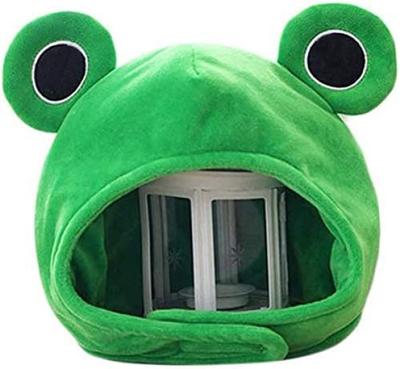 [VORCOOL] Froschkopfbedeckung für Erwachsene und Kinder, Cosplay-Kostüm, Froschhut, Grün