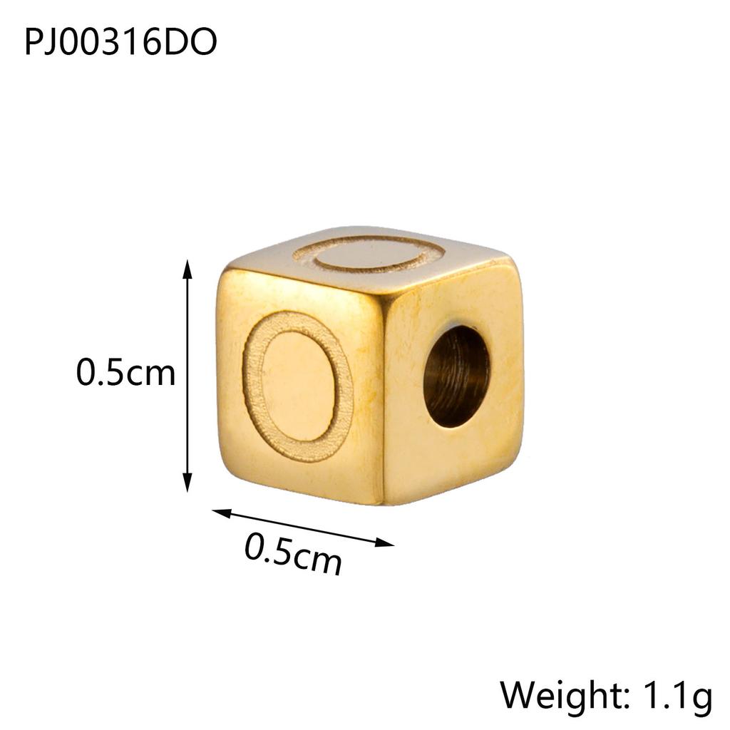 CARLIDANA Stainless Steel Square Charms A-Z Letter Loose Spacer Beads Pendant DIY Bracelet Necklace Jewelry Making Accessories